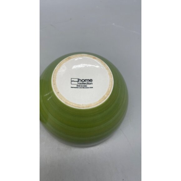 JCPenney Green & White Porcelain Bowls Set Of 2 By Home Collection 6x3.5" READ - Picture 7 of 7
